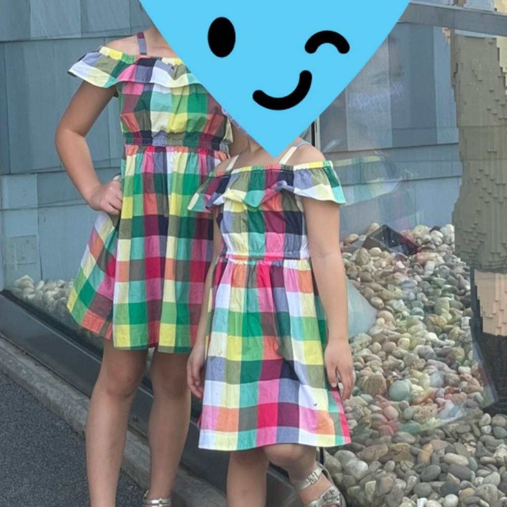 Janie and Jack Madras Cold Shoulder Dress